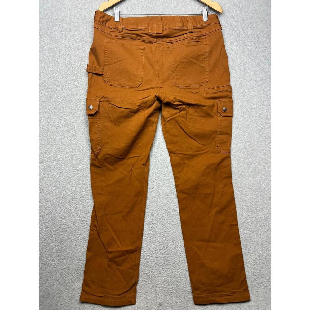 Duluth Trading Curve Setter Waistband Women's 14 x 31 Brown Cargo Stretch Pants - Picture 2 of 11